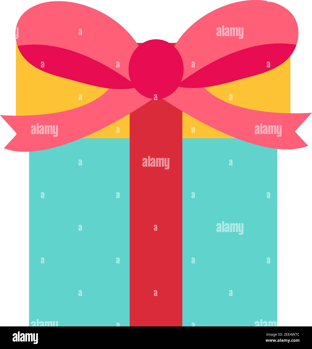 Überraschungs-Geschenkbox, Geburtstagsfeier, spezielles Give Away-Paket, Treueprogramm Belohnung, Wundergeschenk mit Ausrufezeichen, Vektor-Symbol, flach Stock Vektor