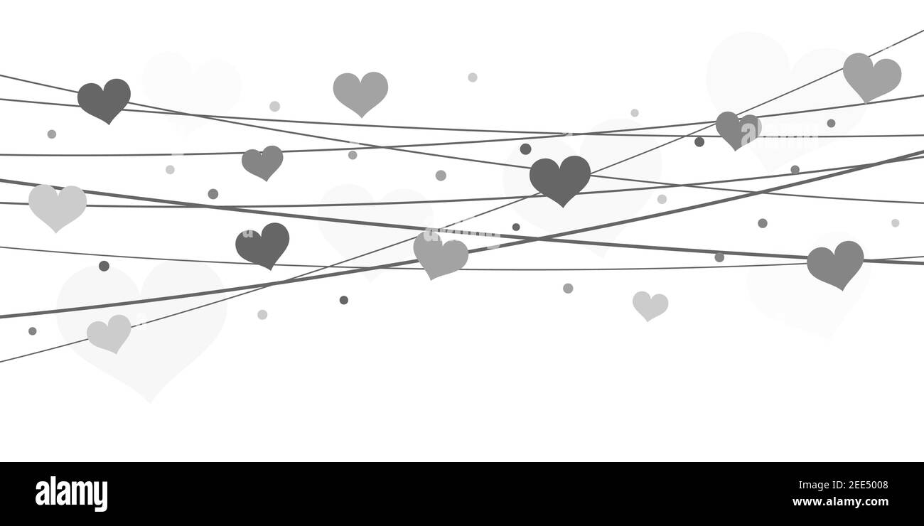 EPS 10 Vektor-Datei Hintergrund mit Herzen auf Strings für valentinstag Zeit farbig Silber für Muttertag und Liebe Konzepte Stock Vektor