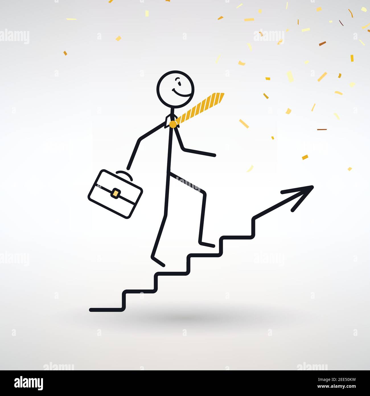 Symbol des Erfolgs auf der Karriereleiter auf einem Licht Hintergrund Stock Vektor