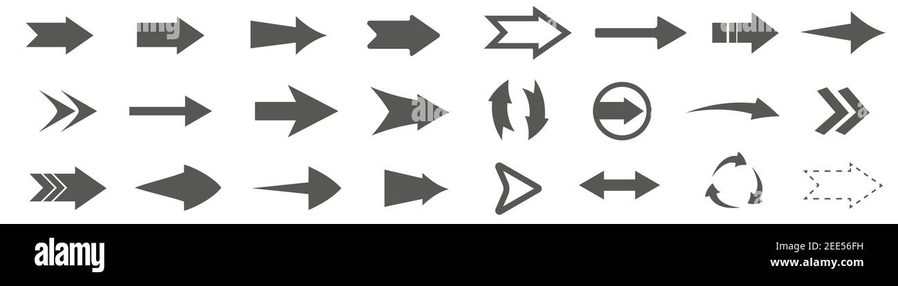 Vektordarstellung der eingestellten Pfeilsymbole Stock Vektor