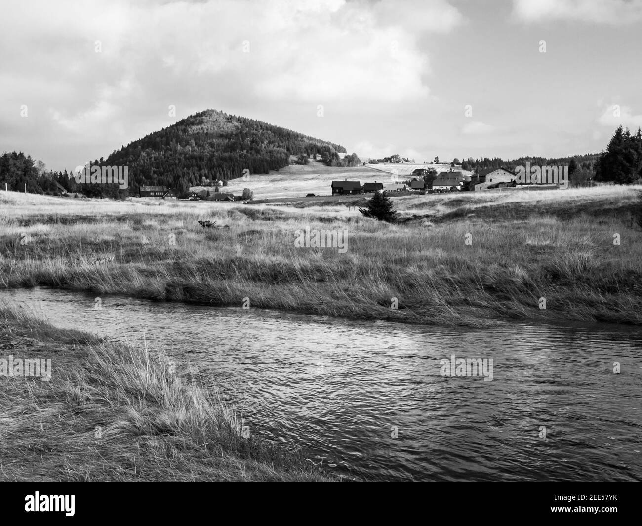 Bukovec Hügel und Jirerka Bach Stockfoto