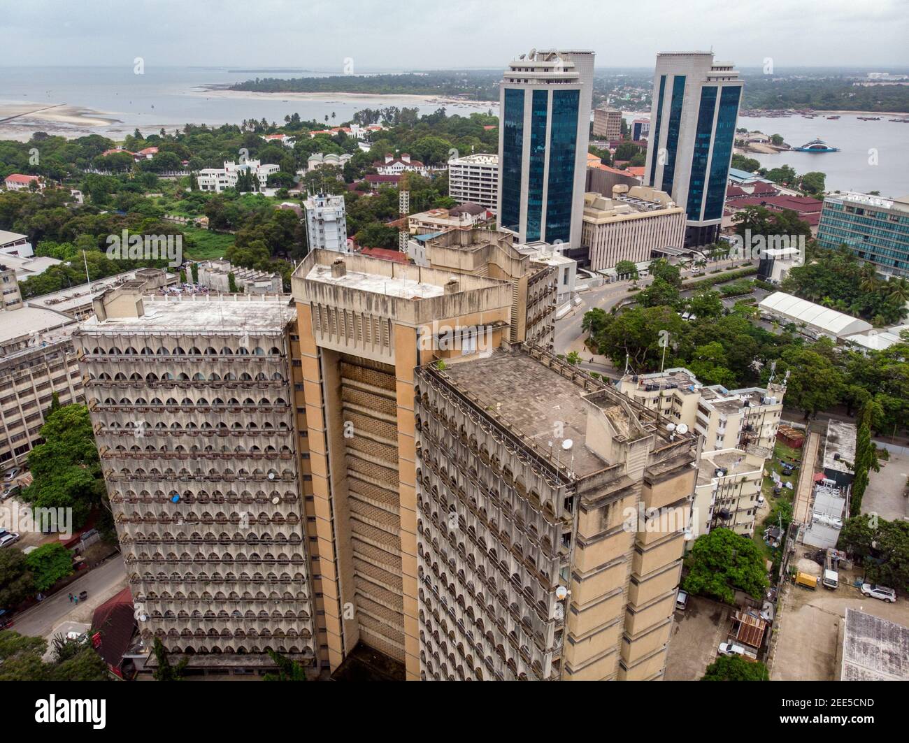 Dar es salaam Luftbild Stadtbild Living Houses in Central District, Tansania Stockfoto