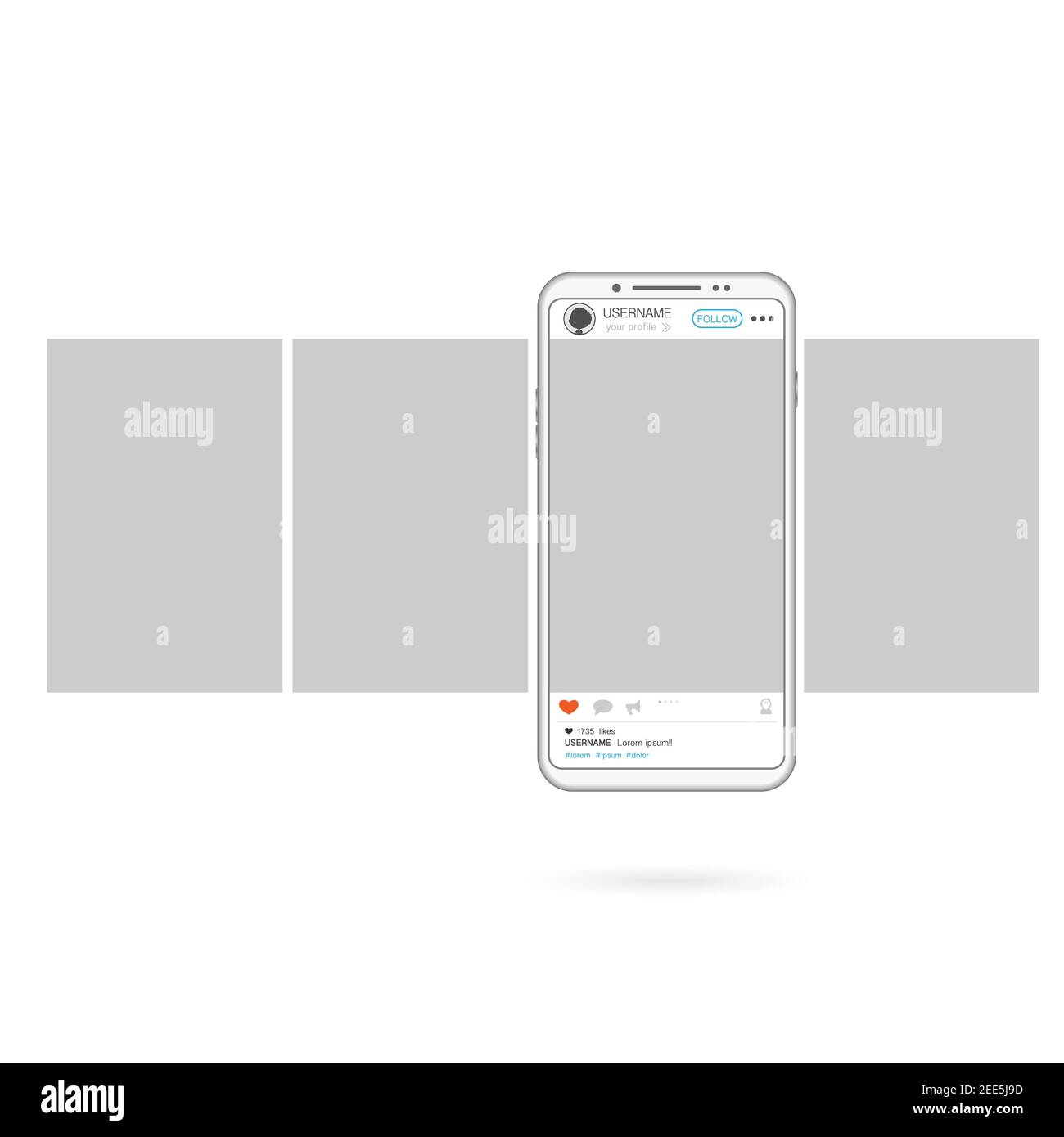 Social Media Karussell Post Phone Stock Vektor