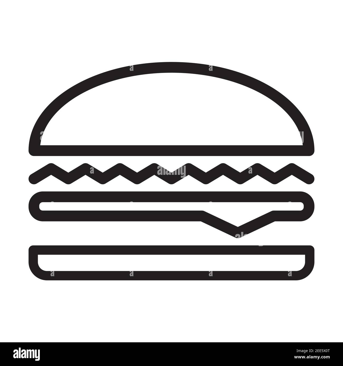 Hamburger Flat Line Icon, Fast Food Flat Icon Style. Stock Vektor