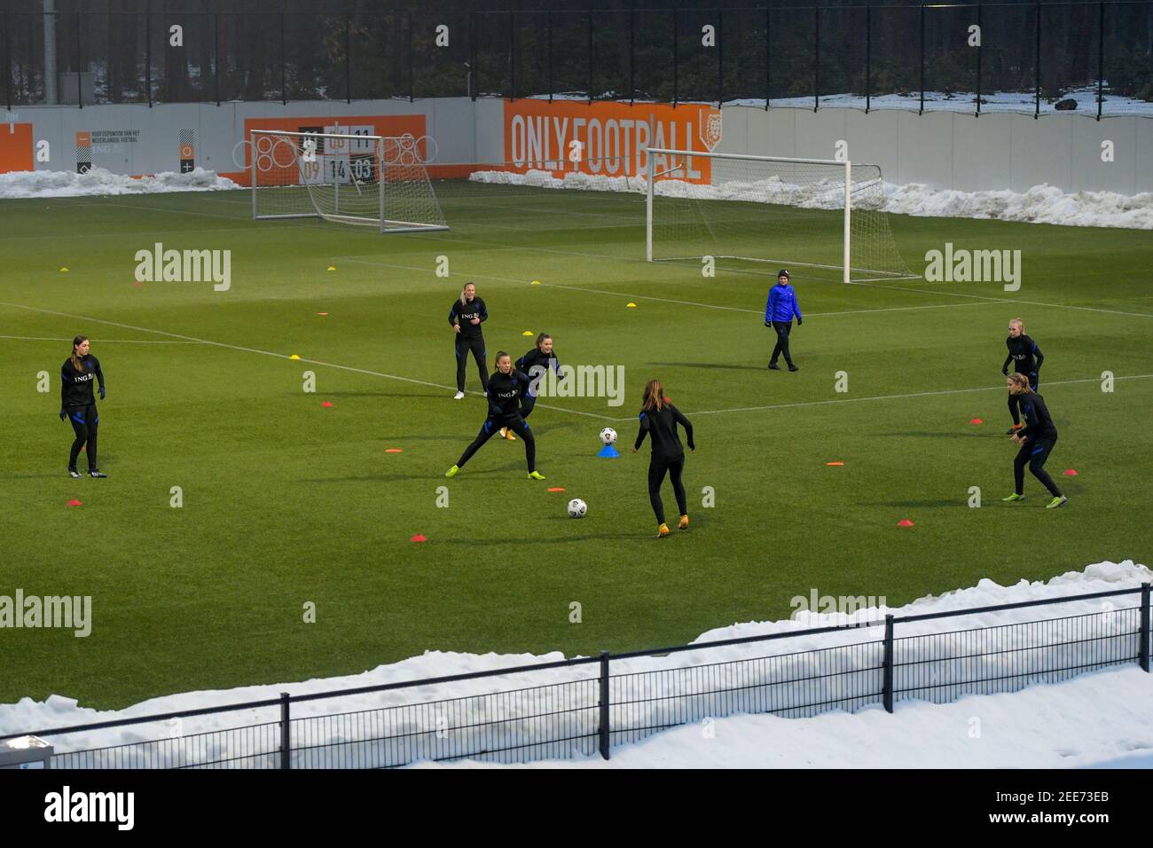 ZEIST, NIEDERLANDE - FEBRUAR 15: Allgemeine Ansicht während des Trainings vor dem Spiel zwischen Belgien und den Niederlanden auf dem KNVB Campus am Februar Stockfoto