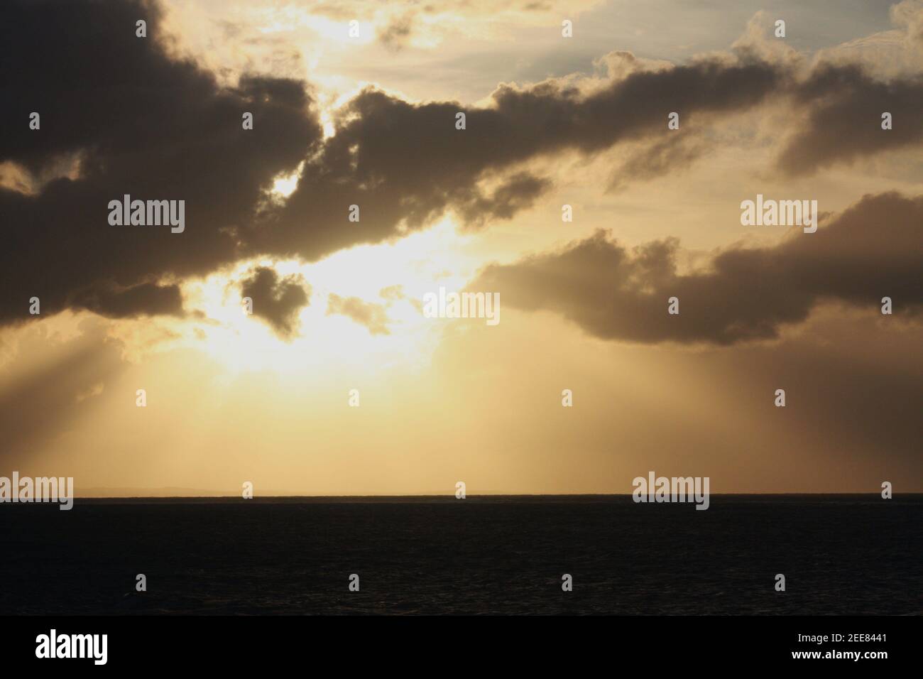 Insel-Sonnenuntergang Stockfoto