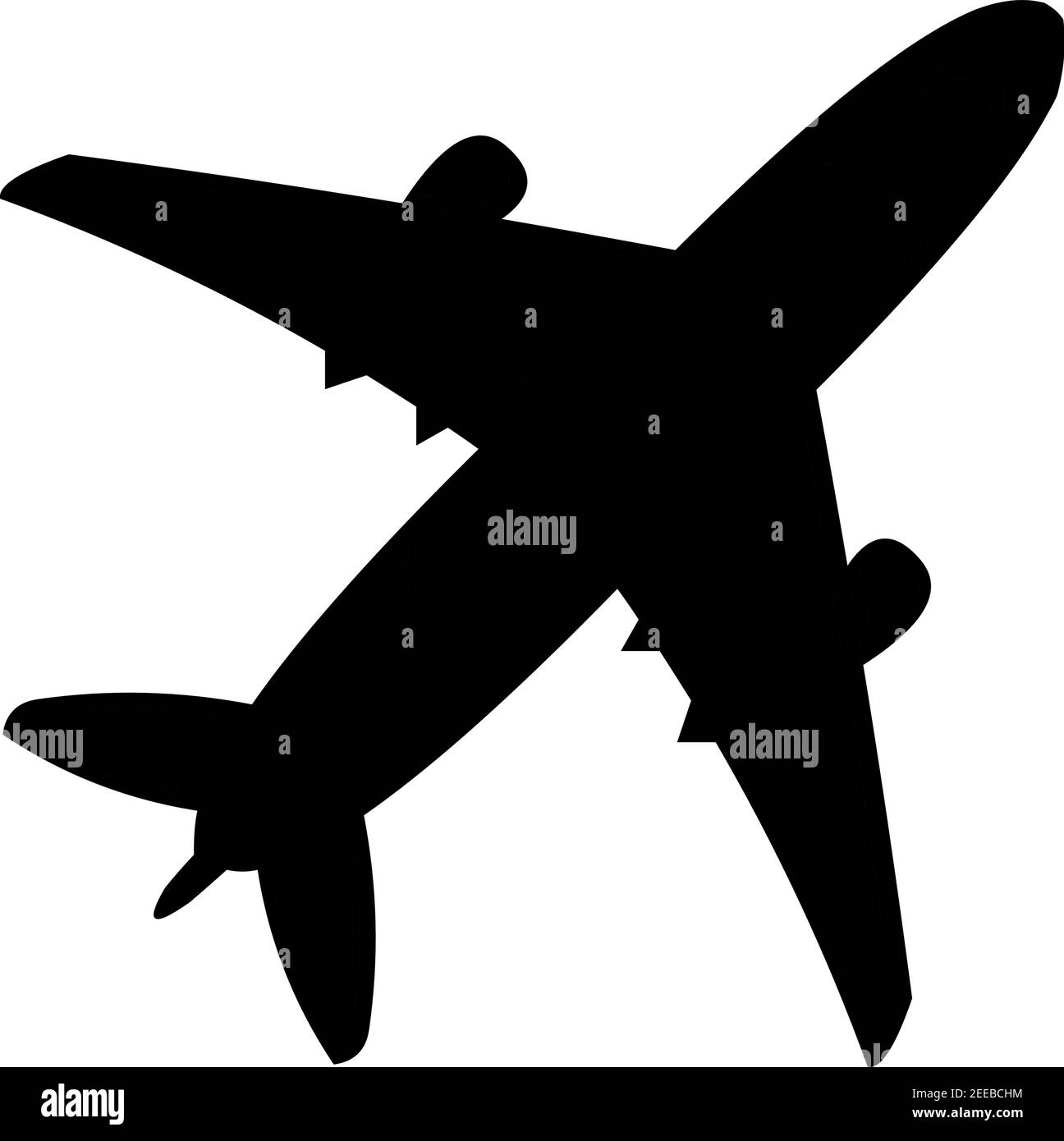 Vektordarstellung der Silhouette eines Flugzeugs Stock Vektor
