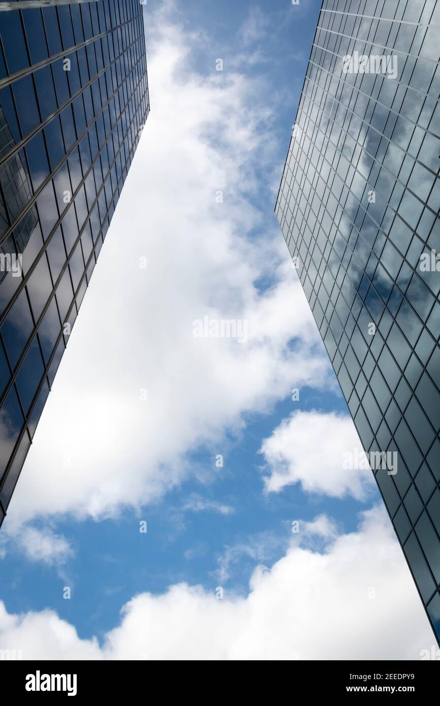 Hochhäuser im Stadtzentrum von Wellington, Nordinsel, Neuseeland Stockfoto