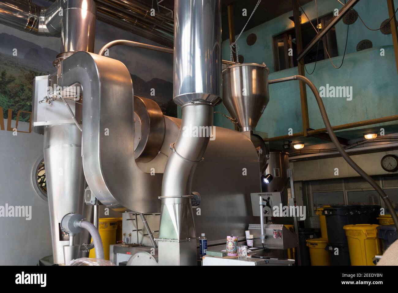 Kaffeeröstermaschinen, Havana Coffee Works, Wellington, Nordinsel, Neuseeland Stockfoto