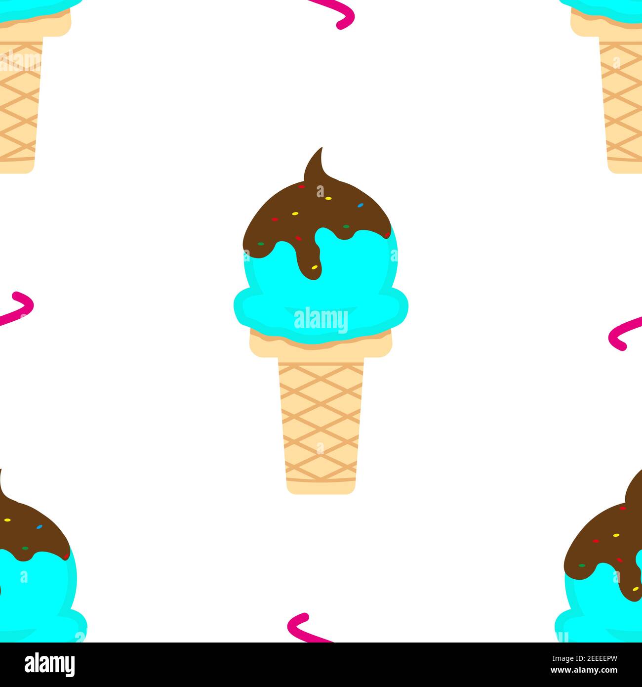 Nahtloses Muster aus süßem Eis. Vektorgrafik für den Druck Stock Vektor