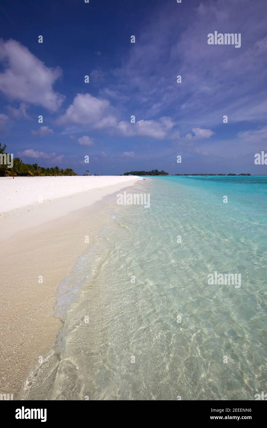 Strand von Paradise Island (Malediven Lankanfinolhu), Stockfoto