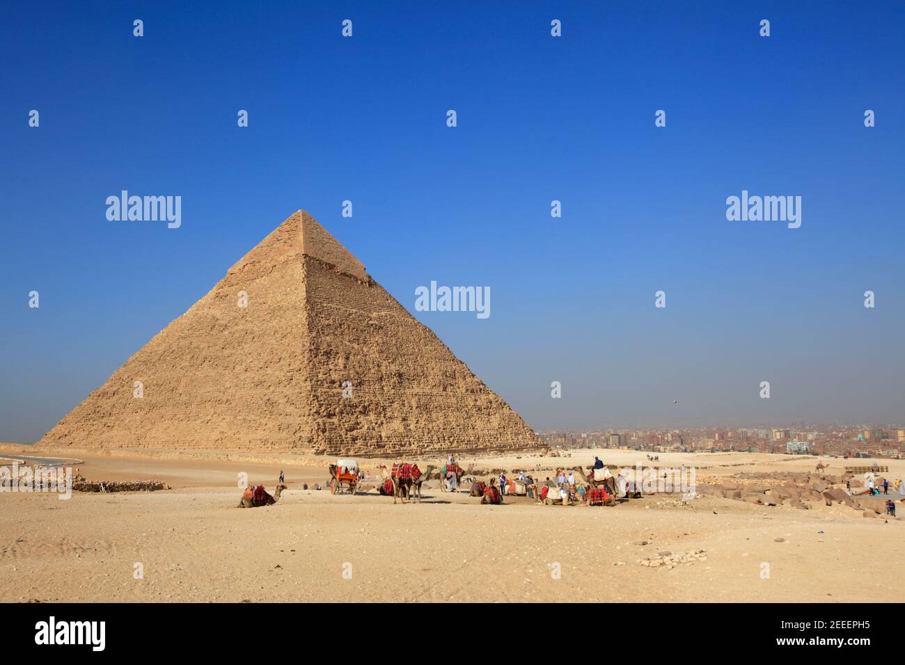 Große Pyramide von Khufu oder Pyramide von Cheops, Gizeh, Ägypten Stockfoto