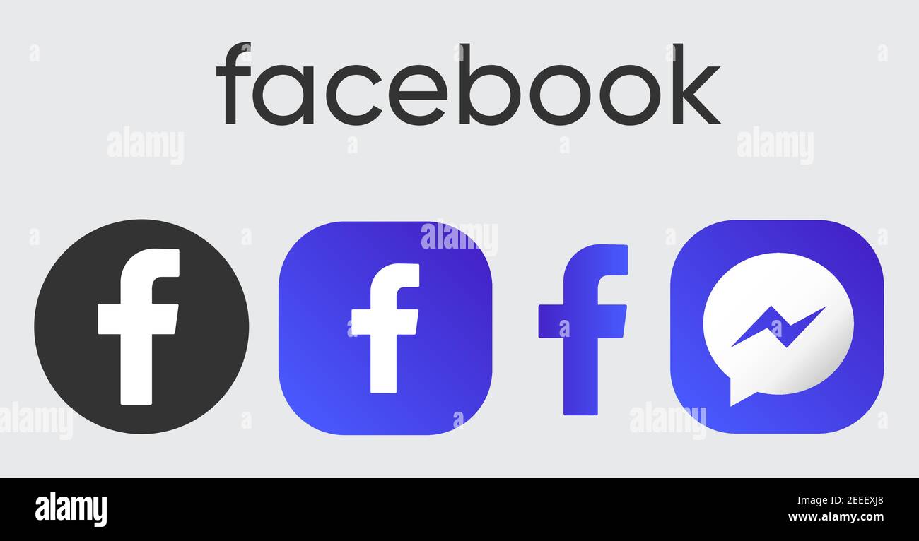 Facebook-Logo-Symbol facebook-Vektor-Illustrationen auf weißem Hintergrund. Stock Vektor