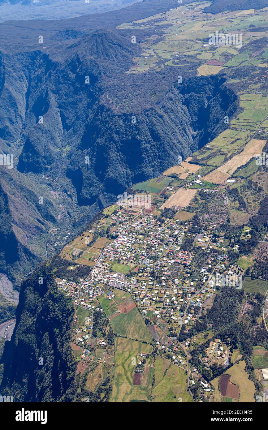 Luftaufnahme von Bois-Court auf der Insel La Reunion Stockfoto