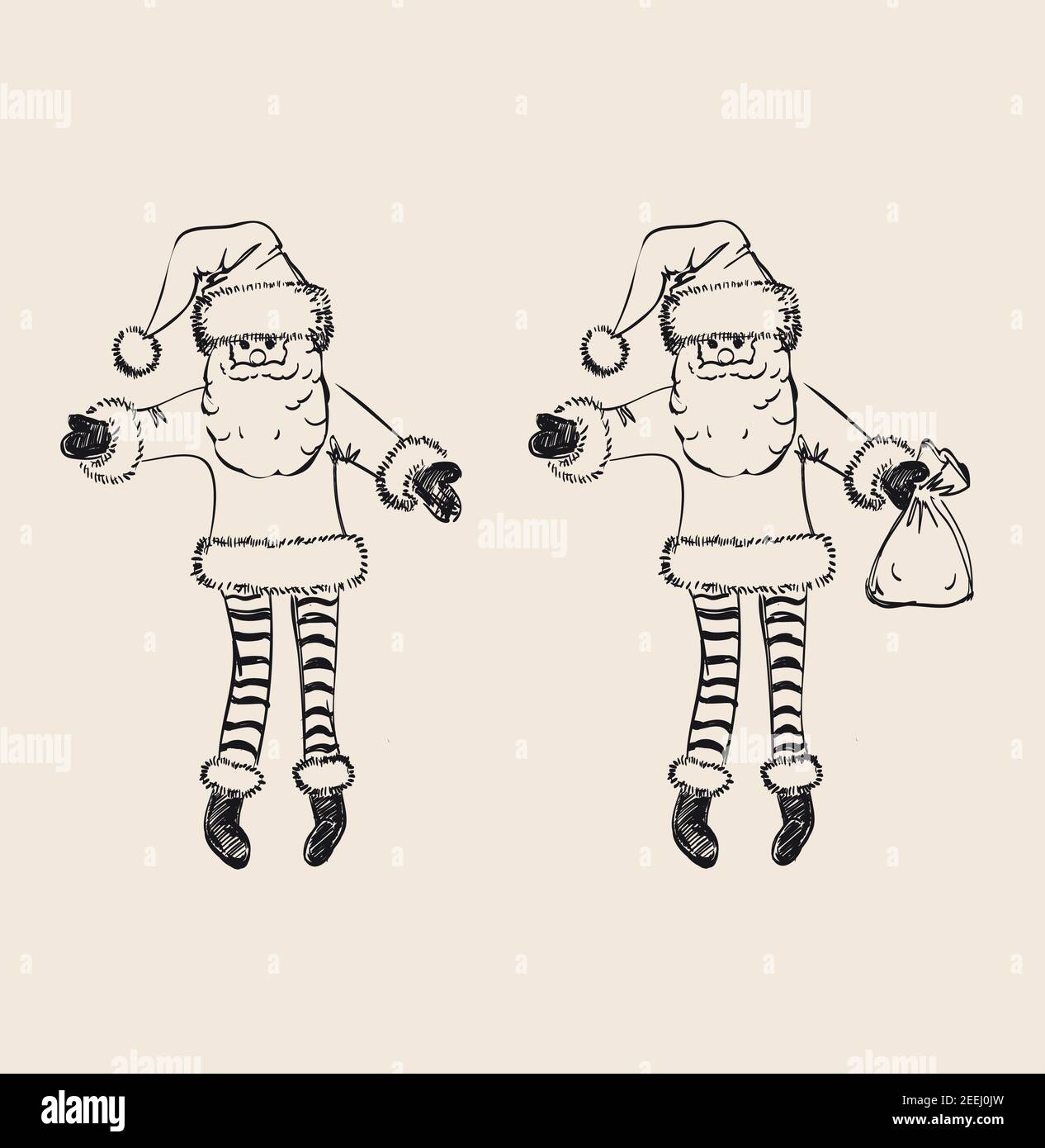 Füße Gnome Hand Gezeichnet Vektor Illustration. Stock Vektor