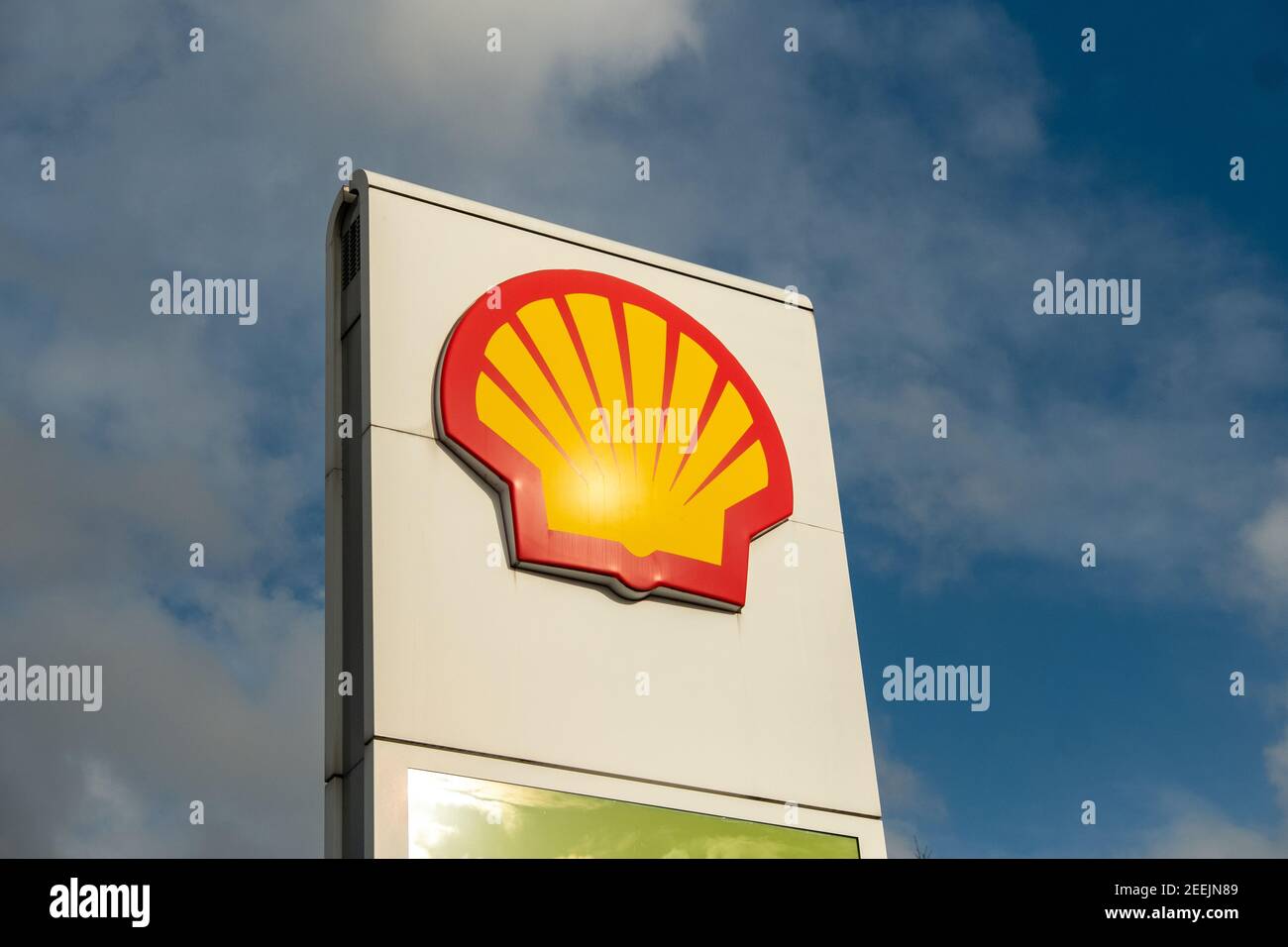 London – Shell-Servicestation-Logo Stockfoto
