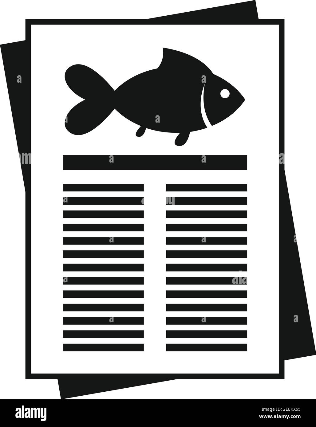 Fisch Papier Beschreibung Symbol, einfachen Stil Stock Vektor