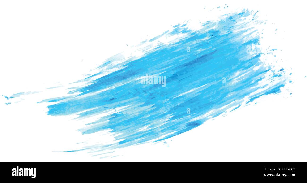 Abstrakt blau Aquarell Pinsel Strich Farbe Design auf weißem Hintergrund Stock Vektor