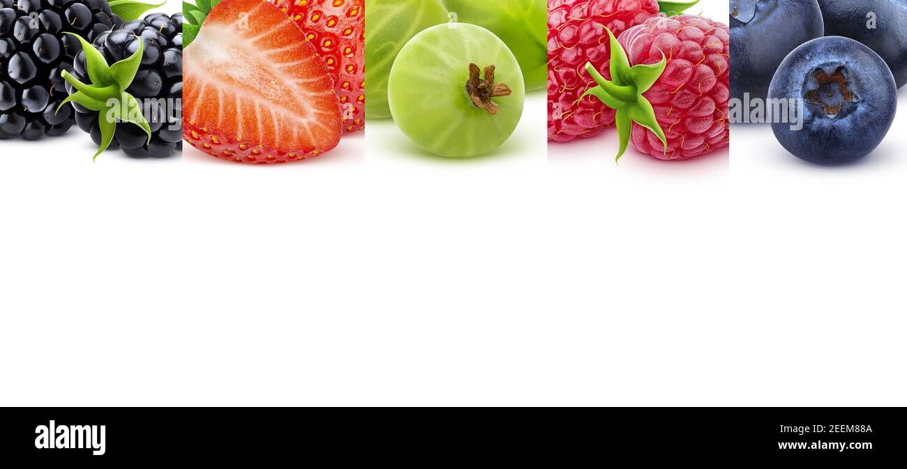 Beeren Textur mit Kopierraum, Rand der Beere, Panorama-Foto Stockfoto