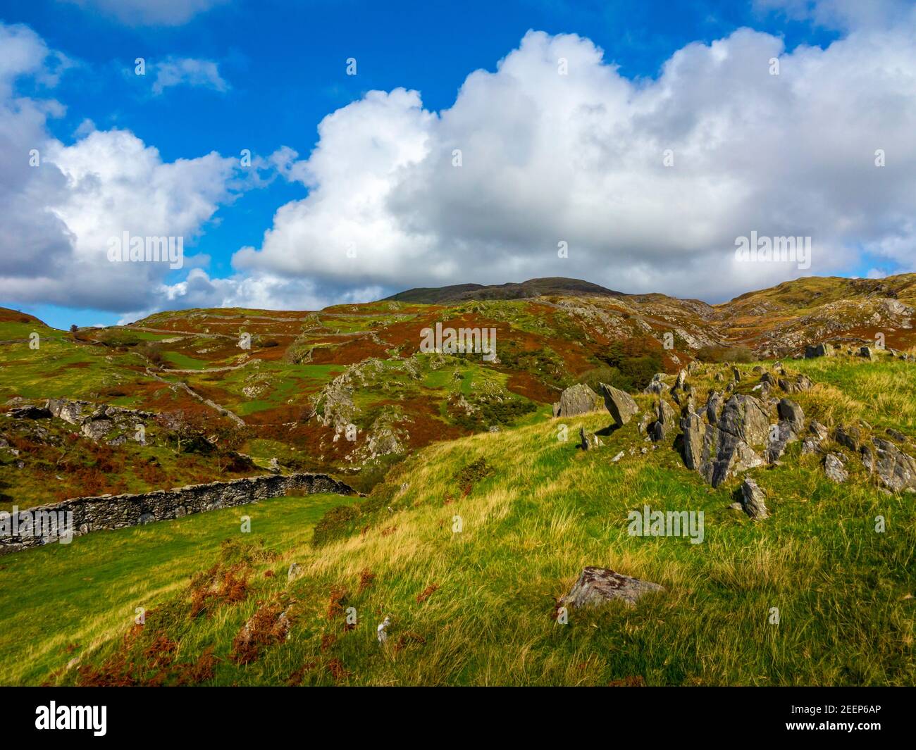 Upland Landschaft in Gellfechan bei Barmouth in Gwynedd North West Wales UK in der Nähe des beliebten Panorama Walk. Stockfoto