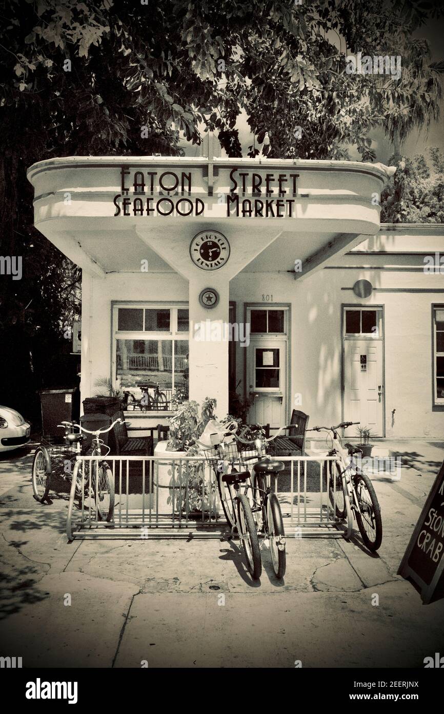 Eaton Street Seafood Market in Key West, Florida, FL USA. Südlichster Punkt in den kontinentalen USA. Urlaubsziel der Insel. Stockfoto