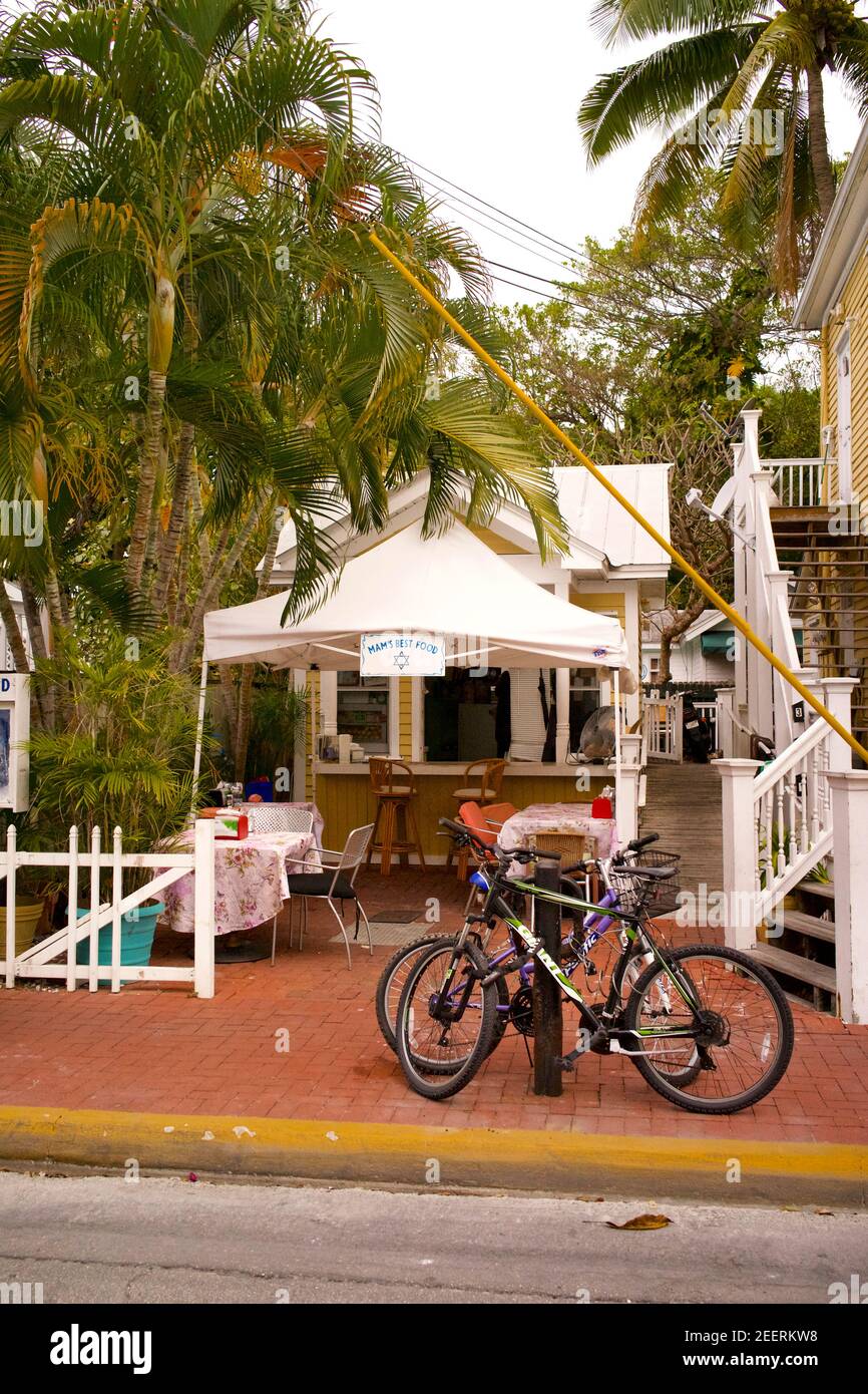 MAM's Best Food Restaurant in Key West, Florida, FL USA. Koscheres Essen. Südlichster Punkt in den kontinentalen USA. Urlaubsziel der Insel. Stockfoto