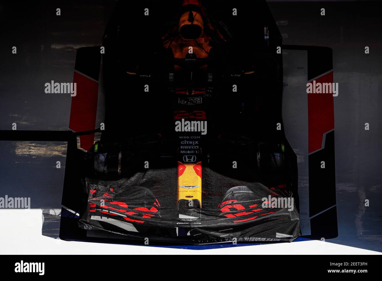 Aston Martin Red Bull Racing Honda RB16, Garage, Box, während der Formel 1 Pirelli Grosser Preis der Steiermark 2020, Steirischer Grand Prix vom 10. Bis 12. Juli 2020 auf dem Red Bull Ring, in Spielberg, Österreich - Foto Antonin Vincent / DPPI Stockfoto