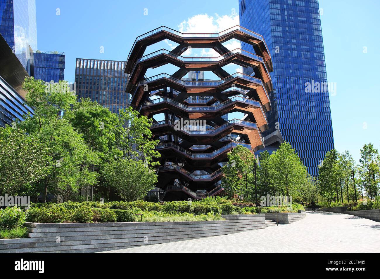 Hudson Yards, The Vessel Staircase, Public Square and Gardens, Manhattan, New York City, New York, USA Stockfoto