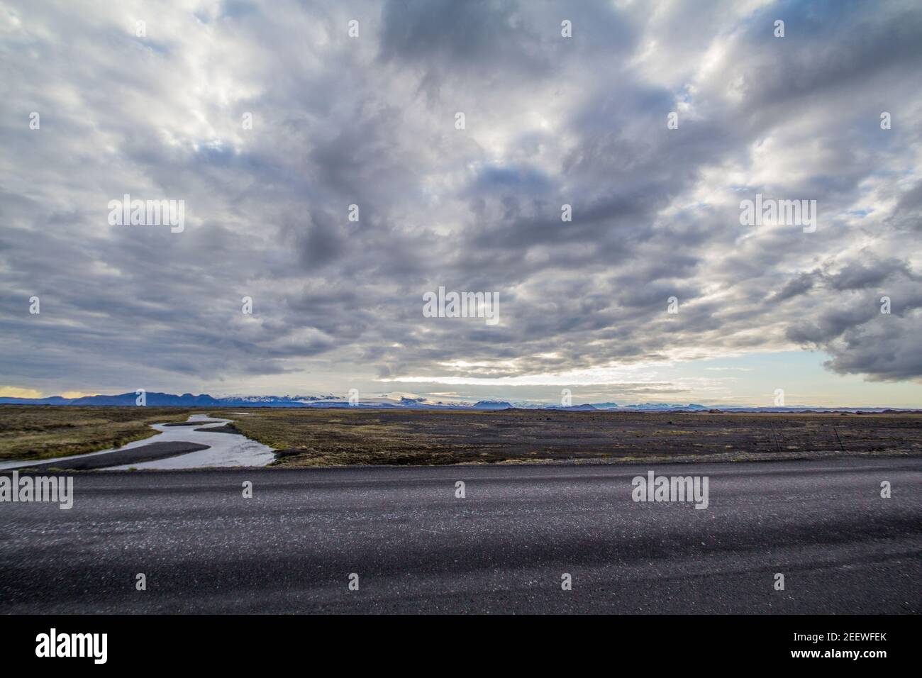Blick von der Thjodvegur Straße auf das isländische Hochland, Island Stockfoto