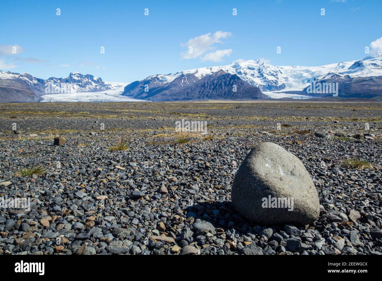 Großes Steinfeld vor dem Skaftafell Nationalpark, Island Stockfoto