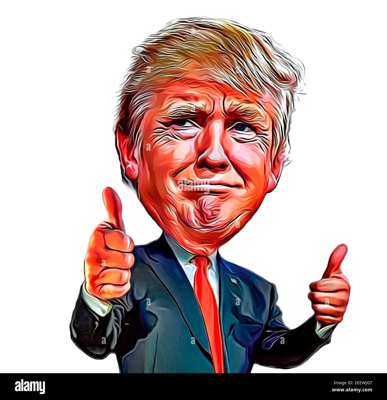 Donald Trump Cartoon Color Stockfoto