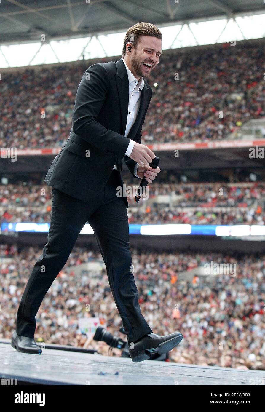 London, Großbritannien. 9.. Juni 2013. Justin Timberlake ist Gastgeber des Summertime Ball von Capital FM im Wembley Stadium, London. Stockfoto