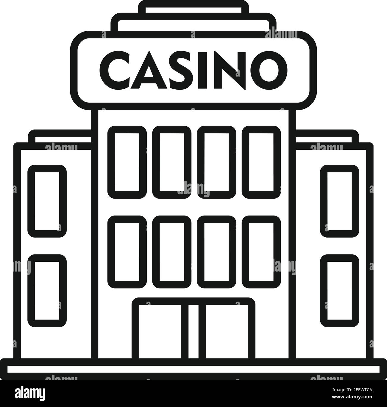 Casino Gebäude Symbol, skizzieren Stil Stock Vektor