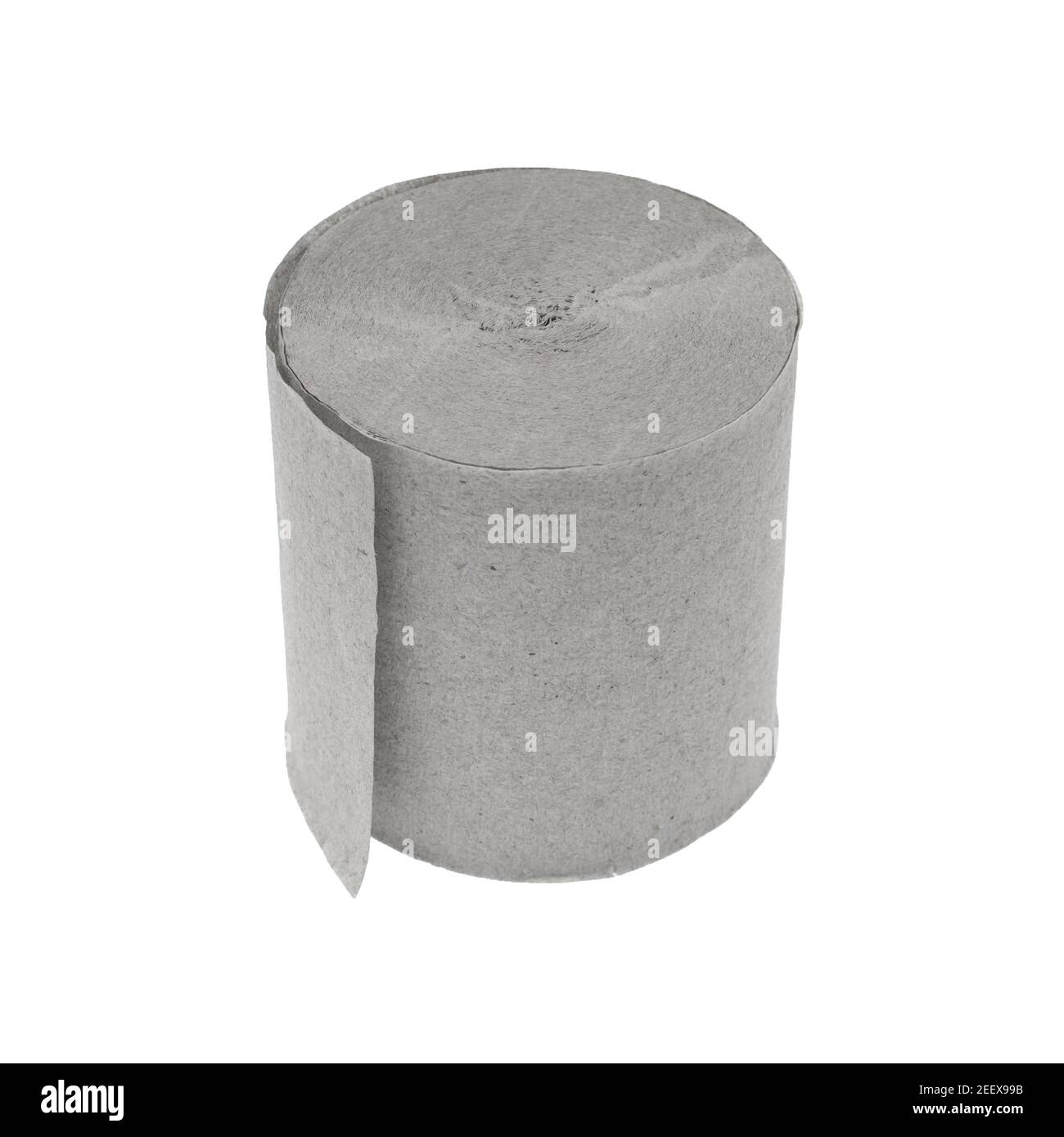 Rolle Toilettenpapier auf weißem Hintergrund isoliert Stockfoto