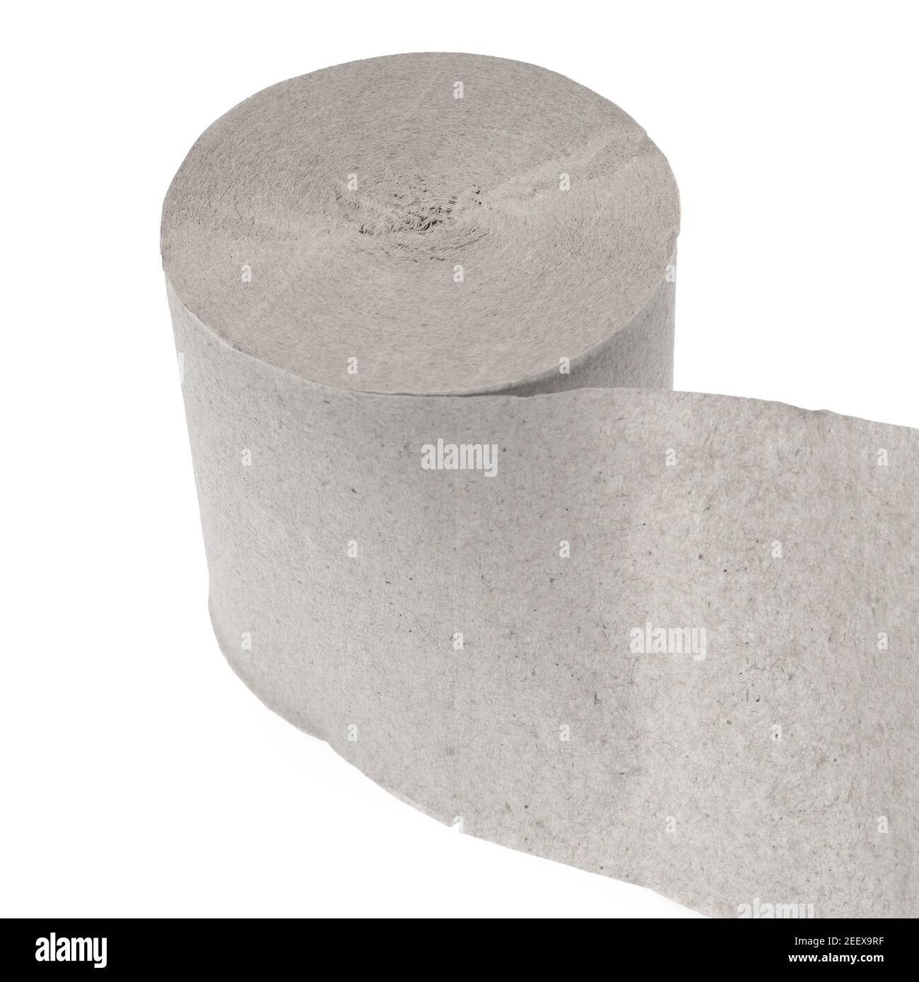 Rolle Toilettenpapier auf weißem Hintergrund isoliert Stockfoto