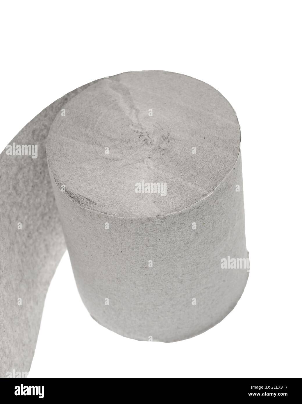 Rolle Toilettenpapier auf weißem Hintergrund isoliert Stockfoto