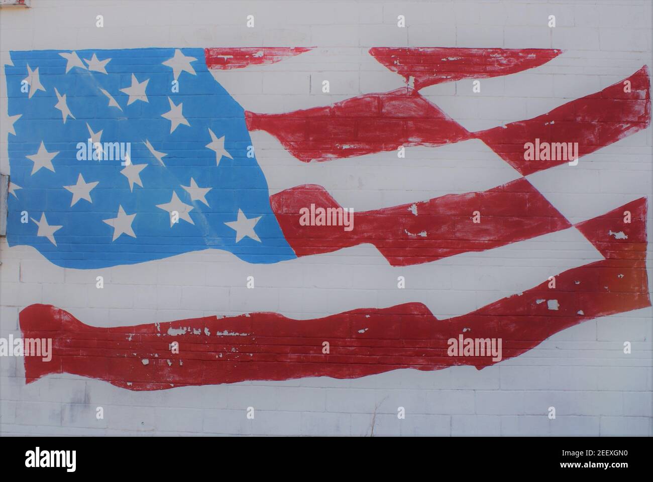 Amerikanische Flagge Wandbild Stockfoto