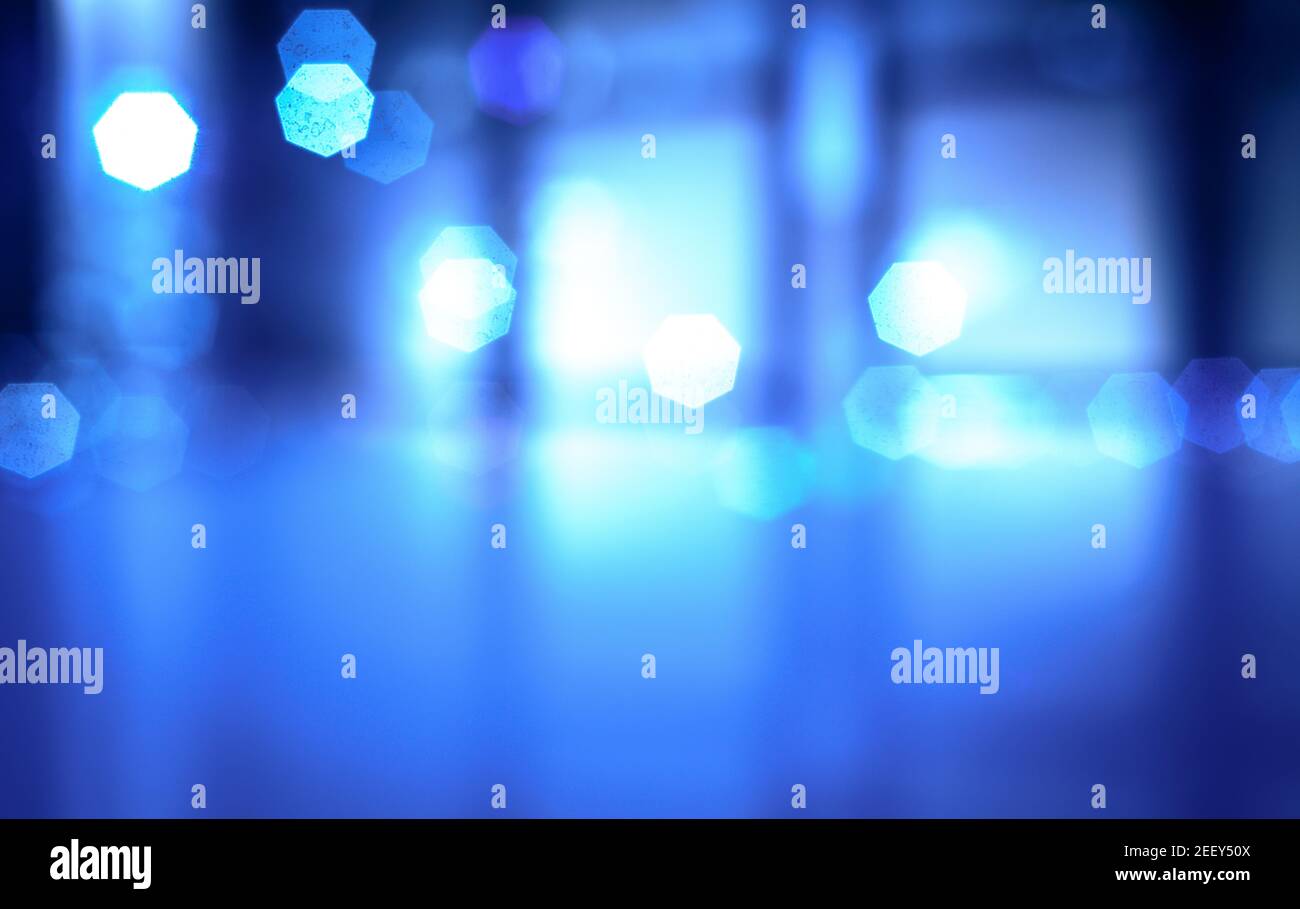 Defokussed kommerziellen Interieur bei Blue Hour Stockfoto