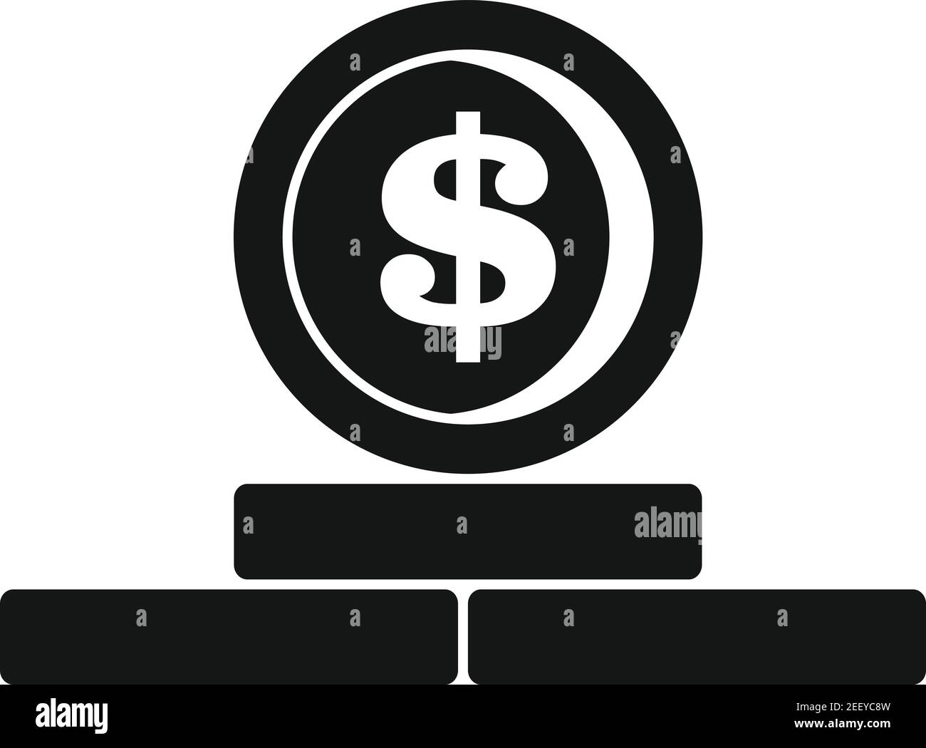 Casino Gold Dollar Symbol, einfachen Stil Stock Vektor