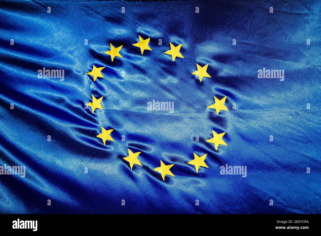 Hintergrund der eu-Flagge im Wind Stockfoto