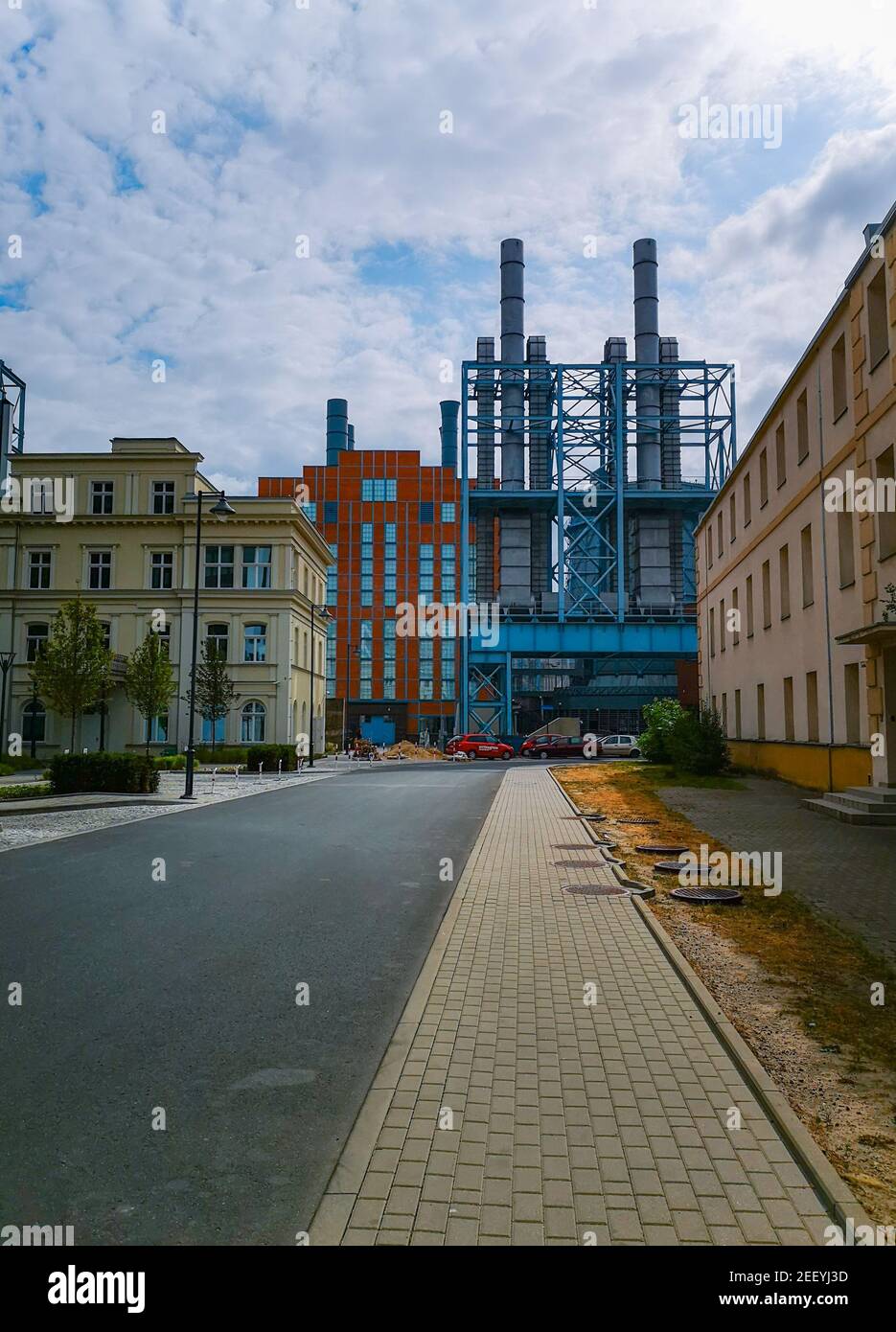 Lodz Juni 23 2018 Gehweg zum Kraftwerk Museum EC1 Stockfoto