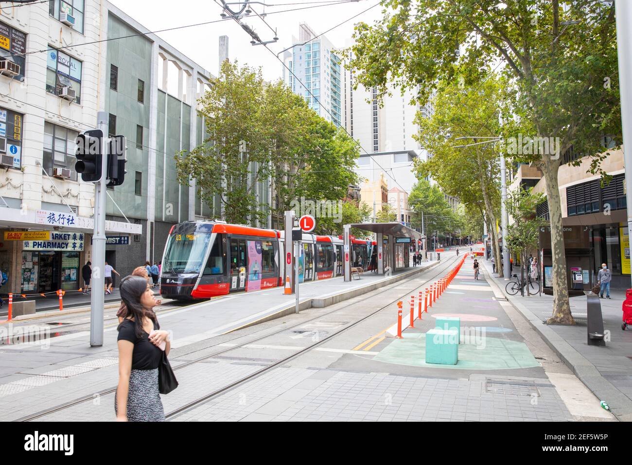 Sydney CBD Stadtbahn auf George Street, Sydney, NSW, Australien Stockfoto