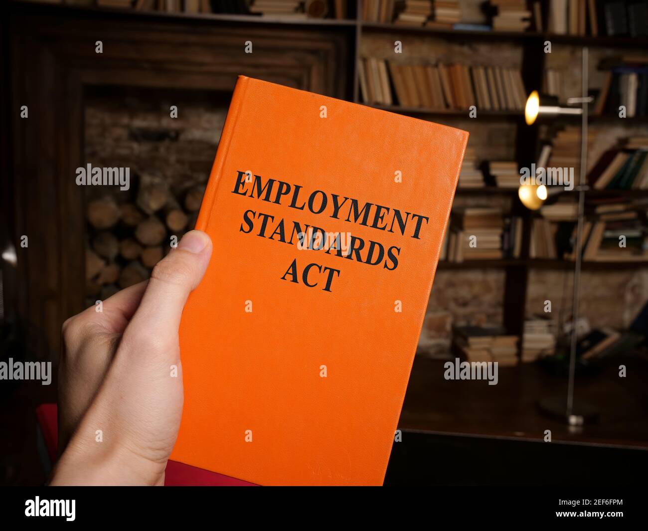Book Employment Standards Act ESA in the man hands. Stockfoto