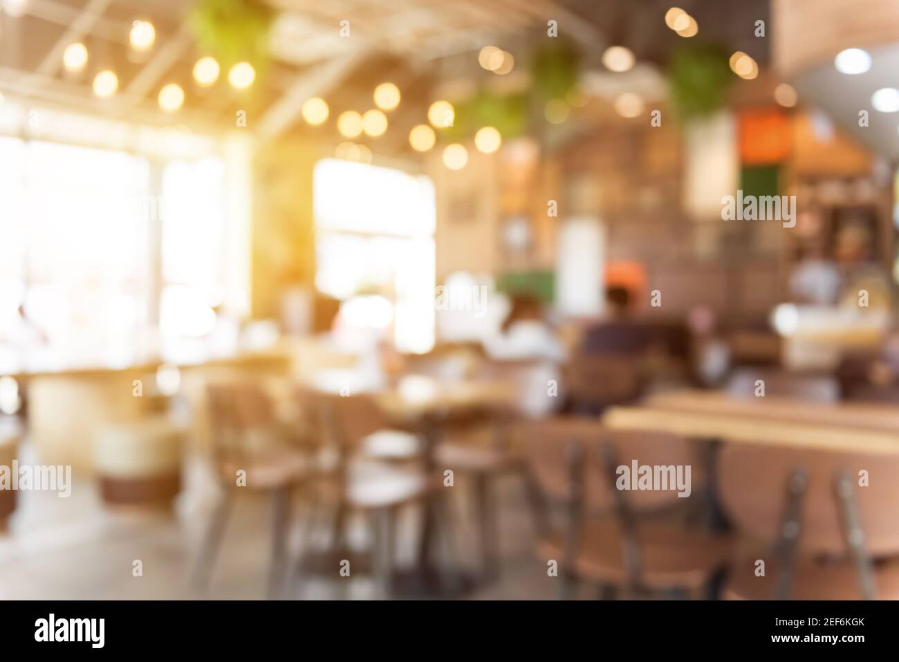 Blur Restaurant (Café) Innenraum für Hintergrund Stockfoto