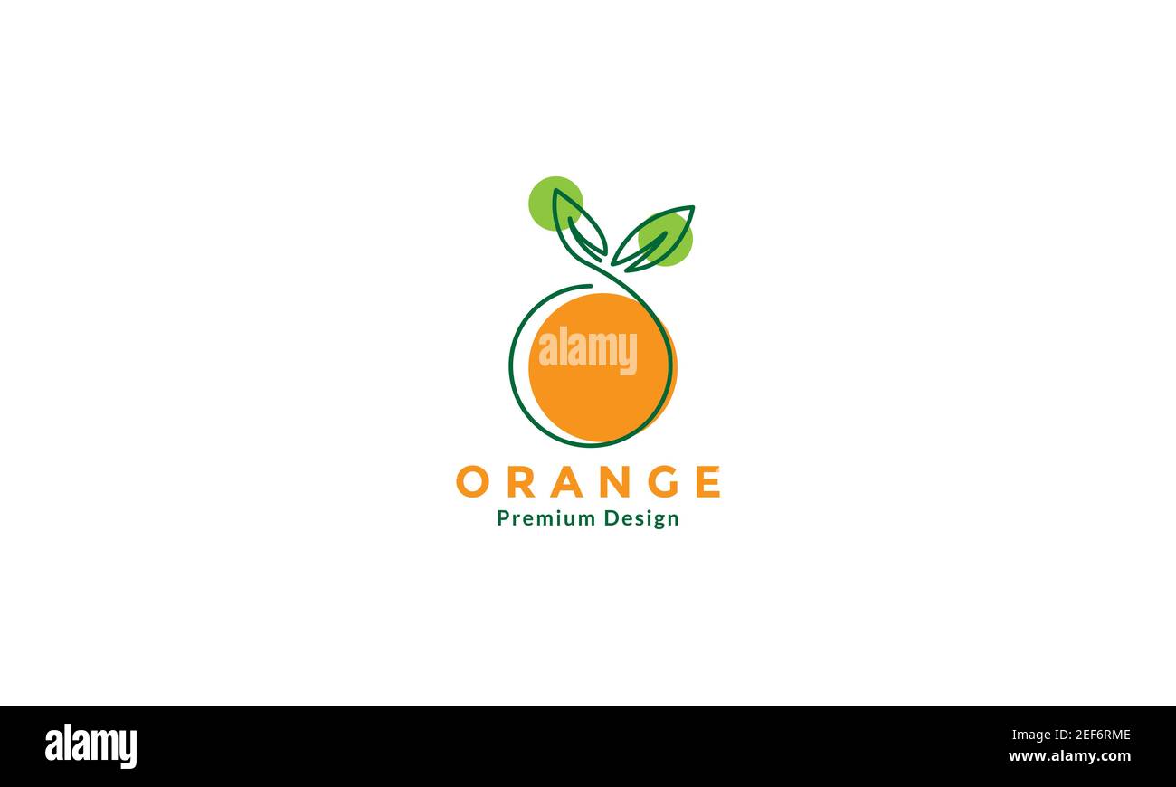 Orange Frucht Linie Kunst Bunte Logo Design Vektor Symbol Symbol Abbildung Stock Vektorgrafik Alamy