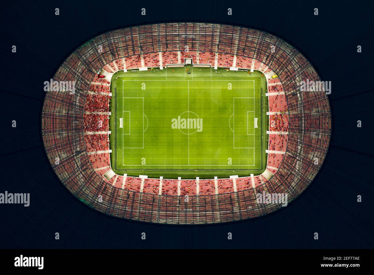 Luftbild über die Puskas Arena in Budapest Ungarn. Austragungsort für mehrere Spiele im Jahr 2021 für Champions League Stockfoto