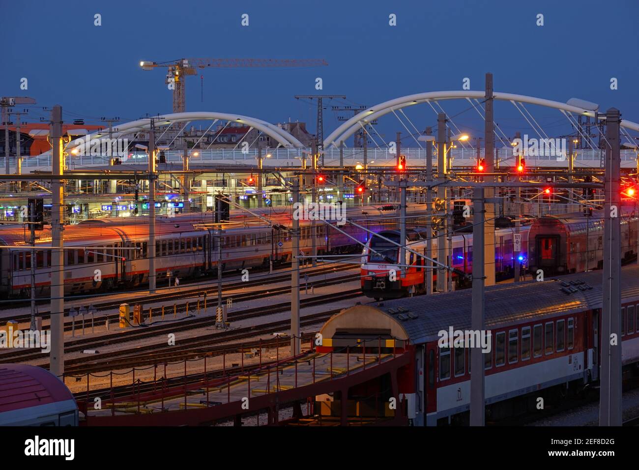 Wien, Hauptbahnhof, Gleisfeld - Wien, Hauptbahnhof Stockfoto