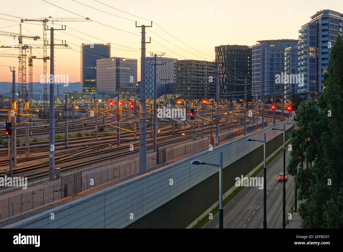 Wien, Hauptbahnhof, Gleisfeld - Wien, Hauptbahnhof Stockfoto