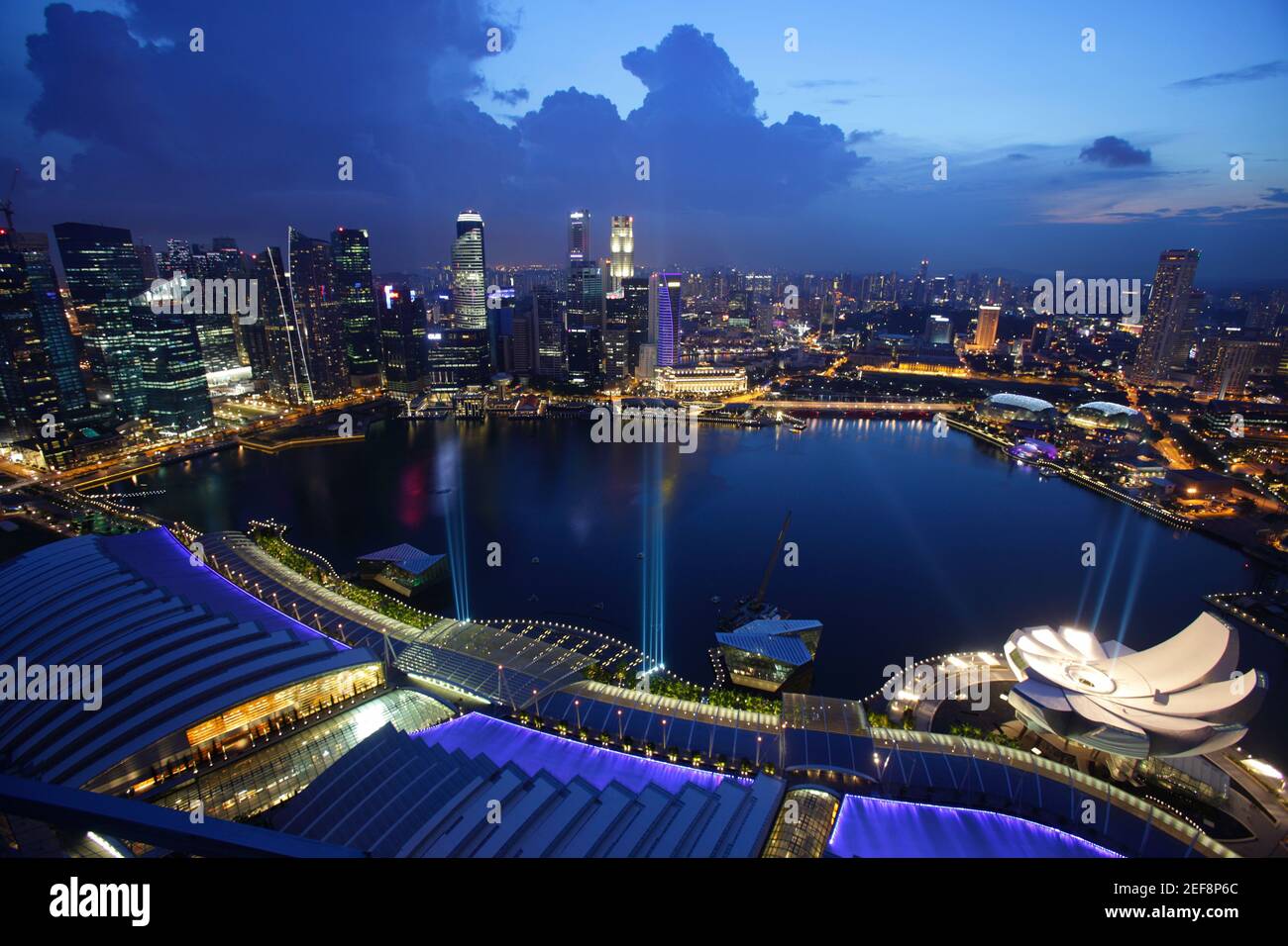 Blick auf die Bucht von Marina Bay Sand Hotel, Singapur Stockfoto