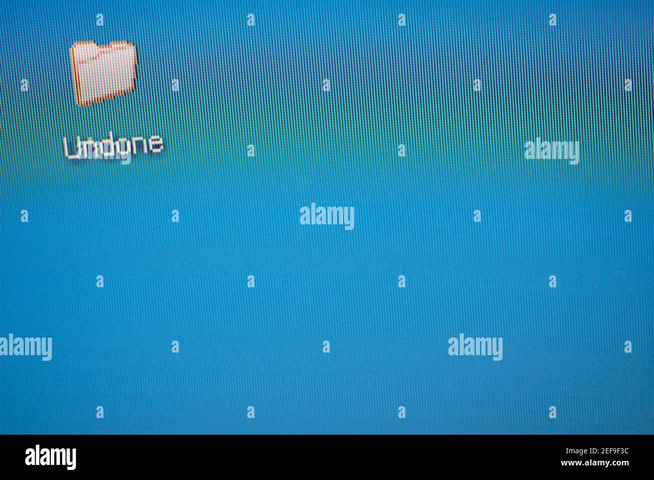 Computersymbol auf einem Computerbildschirm Stockfoto